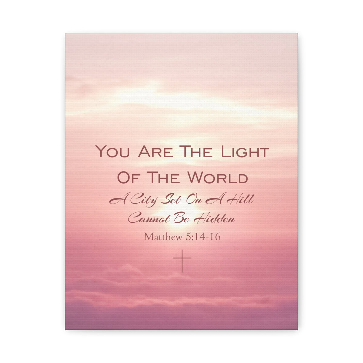 Scripture Canvas Light Of The World Matthew 5:14-16 Christian Wall Art Bible Verse Print Ready to Hang-Express Your Love Gifts