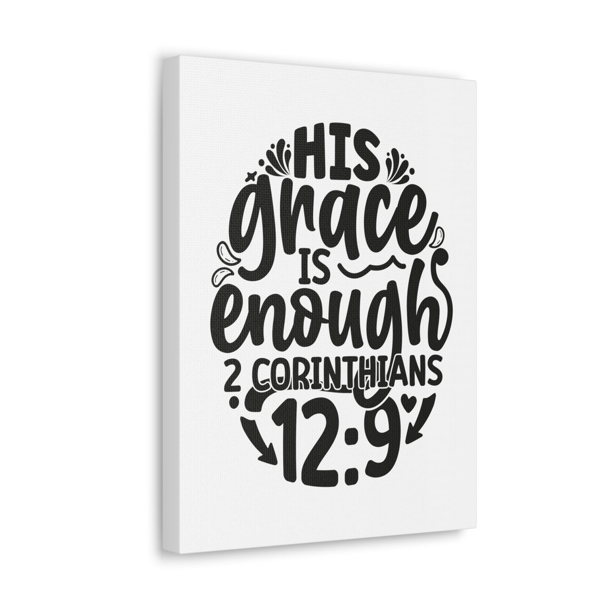 Scripture Walls 2 Corinthians 12:9 His Grace is Enough Circle Bible Verse Canvas Christian Wall Art Ready to Hang Unframed-Express Your Love Gifts