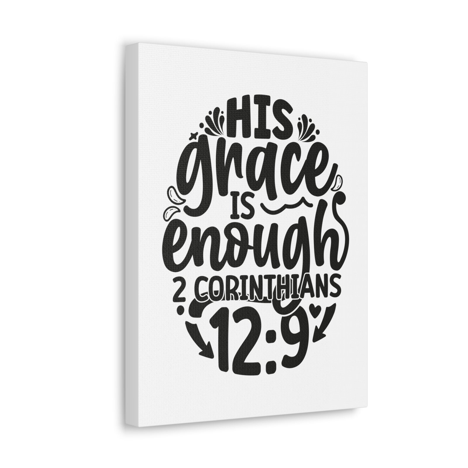 Scripture Walls 2 Corinthians 12:9 His Grace is Enough Circle Bible Verse Canvas Christian Wall Art Ready to Hang Unframed-Express Your Love Gifts