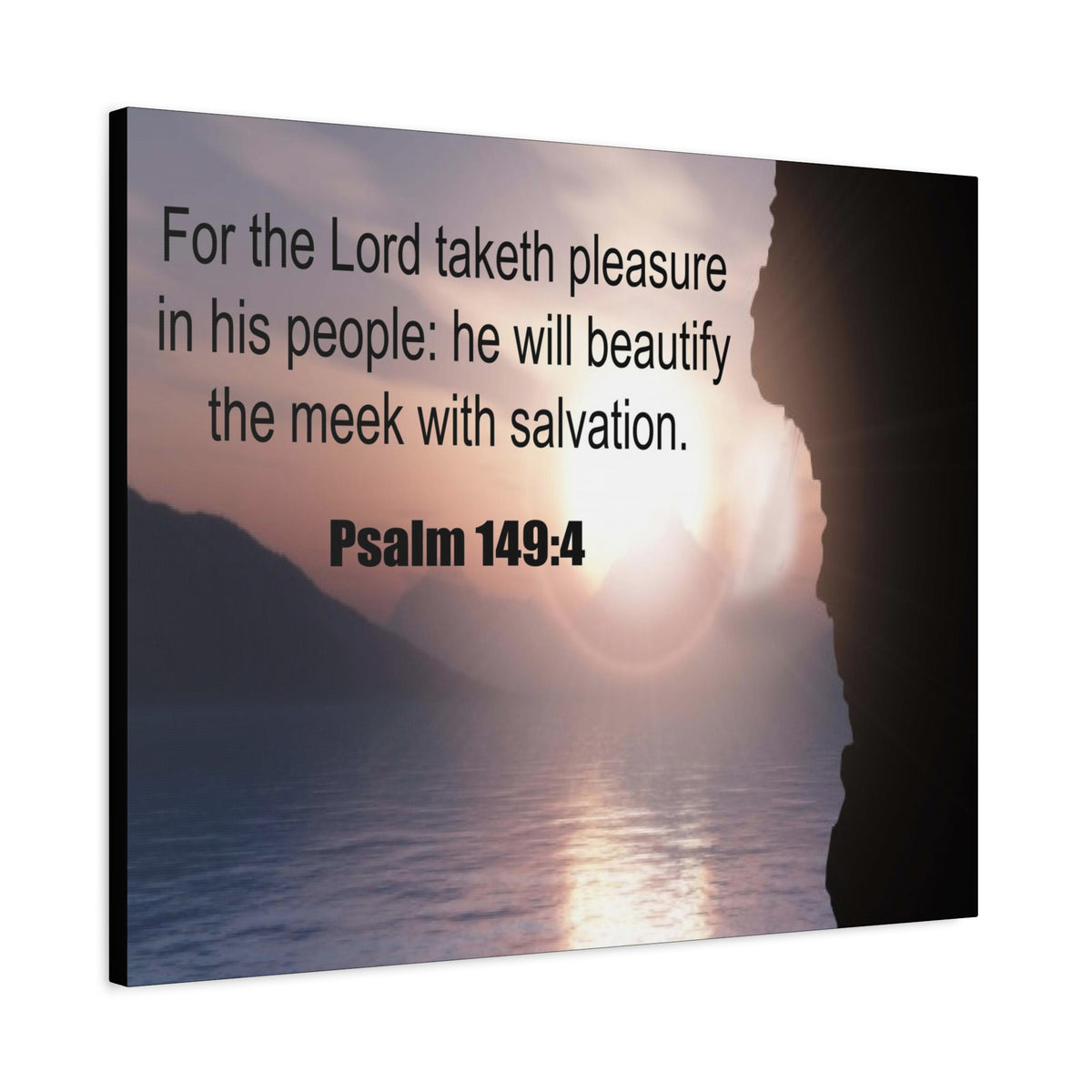 Scripture Canvas Beutify the Meek Psalm 149:4 Christian Wall Art Bible Verse Print Ready to Hang-Express Your Love Gifts