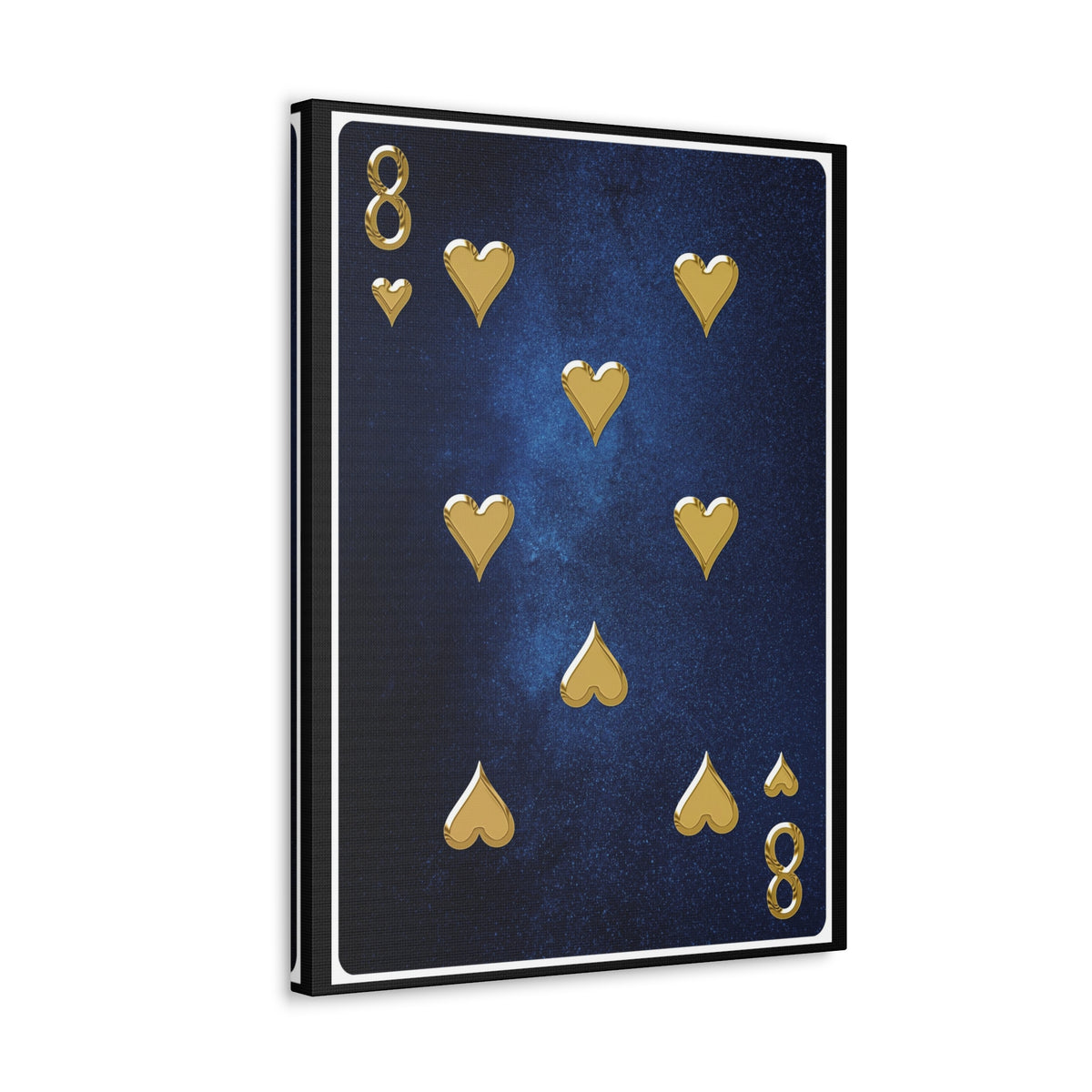 Eight Of Hearts Space Background Playing Card Canvas Wall Art for Home Decor Ready-to-Hang-Express Your Love Gifts