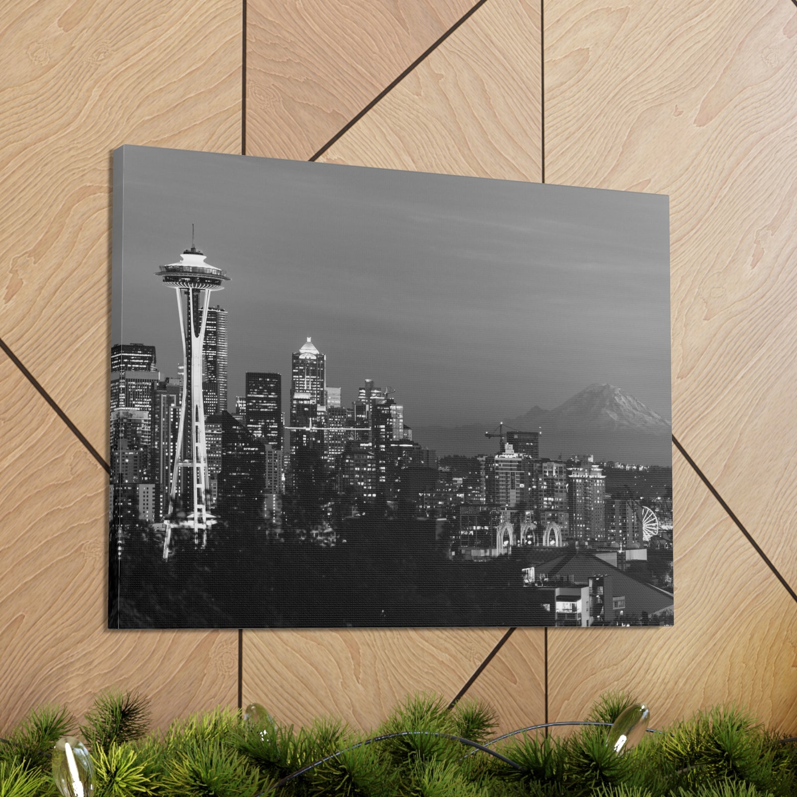 Seattle Black And White Skyline Canvas Artwork High-Quality Breathtaking Stunning Cityscape for Home Decor Ready to Hang-Express Your Love Gifts