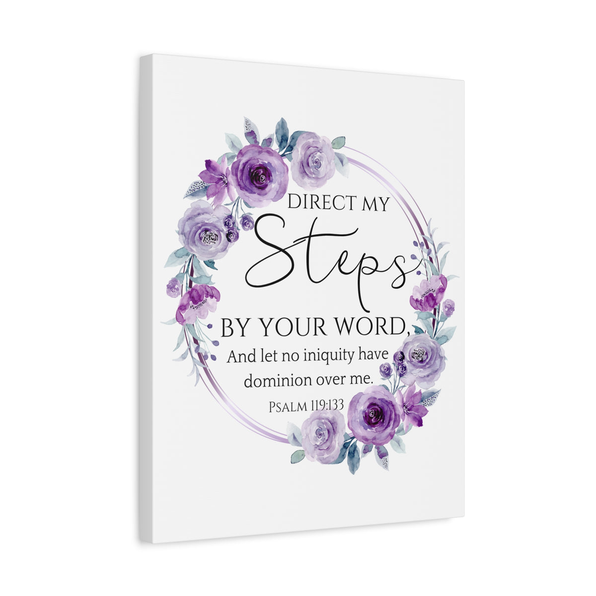 Scripture Walls Psalm 119:133 Direct My Steps Bible Verse Canvas Christian Wall Art Ready to Hang Unframed-Express Your Love Gifts