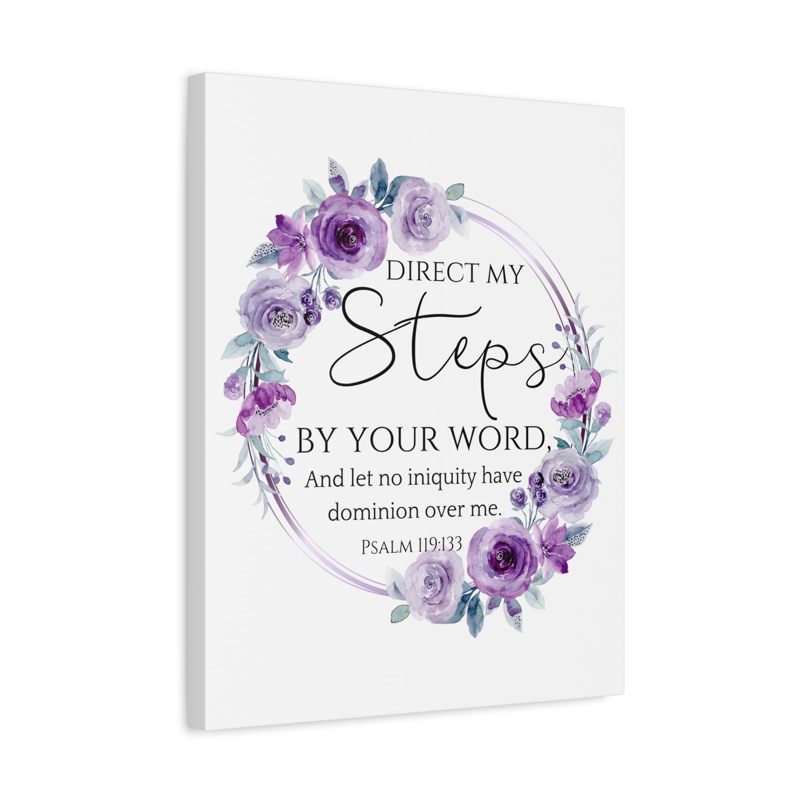 Scripture Walls Psalm 119:133 Direct My Steps Bible Verse Canvas Christian Wall Art Ready to Hang Unframed-Express Your Love Gifts