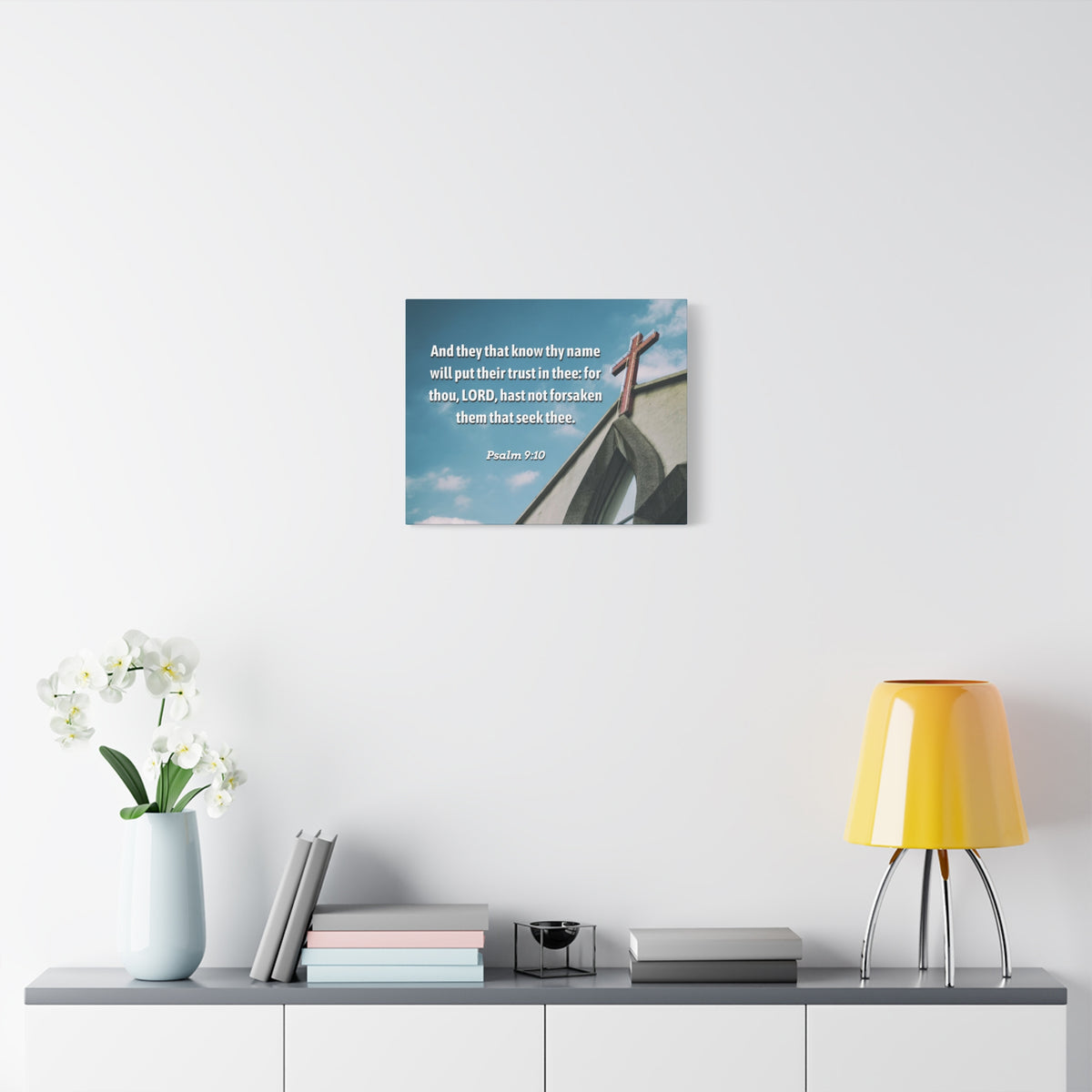 Scripture Canvas Trust In Thee Psalms 9:10 Christian Wall Art Bible Verse Print Ready to Hang-Express Your Love Gifts