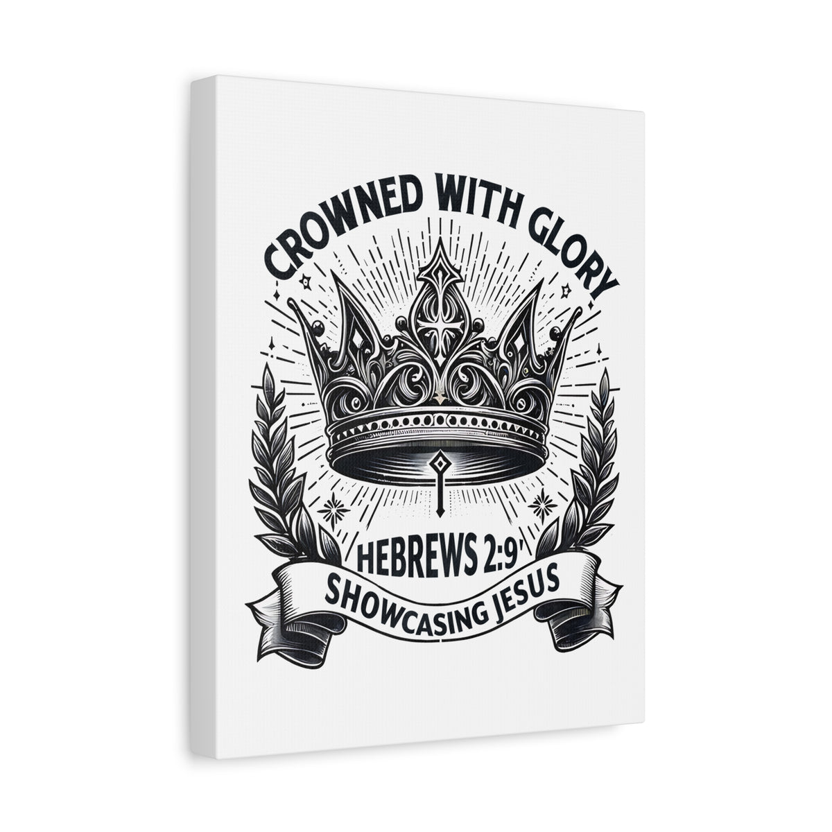 Scripture Walls Hebrews 2:9 Crowned With Glory Bible Verse Canvas Christian Wall Art Ready to Hang Unframed-Express Your Love Gifts