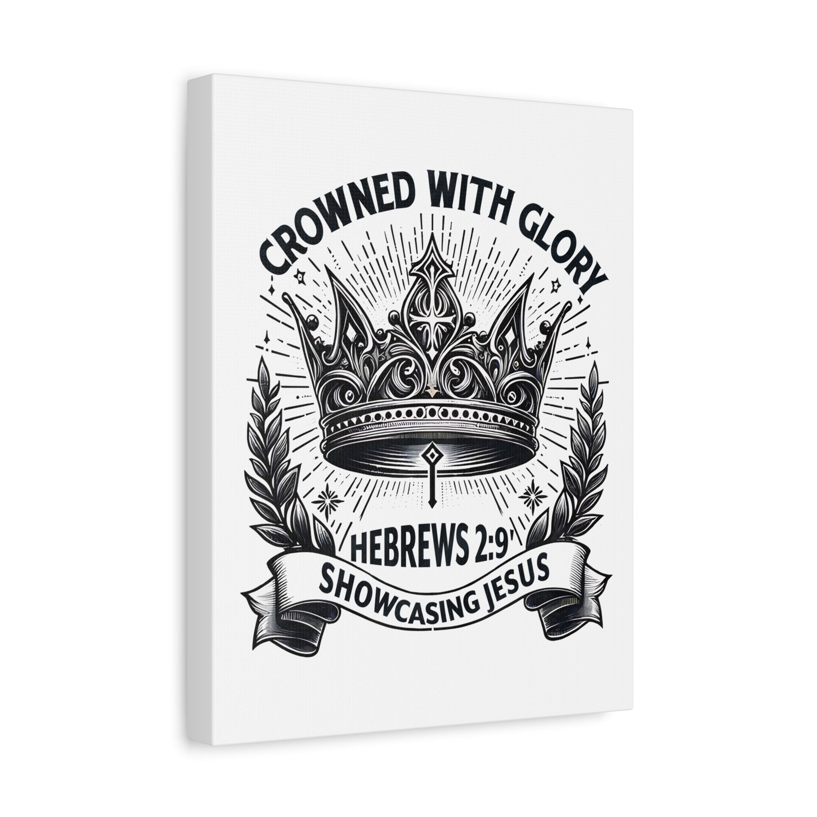 Scripture Walls Hebrews 2:9 Crowned With Glory Bible Verse Canvas Christian Wall Art Ready to Hang Unframed-Express Your Love Gifts
