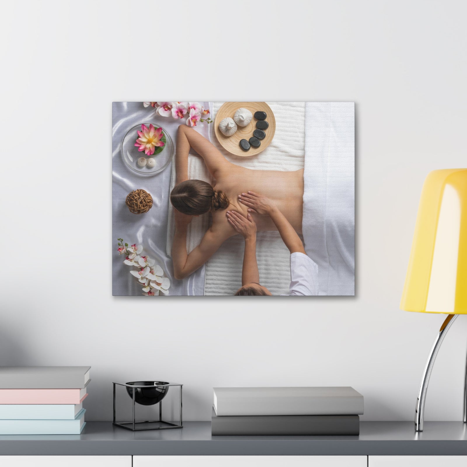 Woman Spa Massage Forest Floral Nature Photography Canvas Wall Art for Home Decor Ready-to-Hang-Express Your Love Gifts