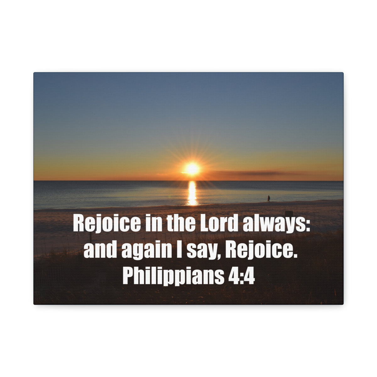 Scripture Walls Rejoice In The Lord Philippians 4:4 Sunset Bible Verse Canvas Christian Wall Art Ready to Hang-Express Your Love Gifts