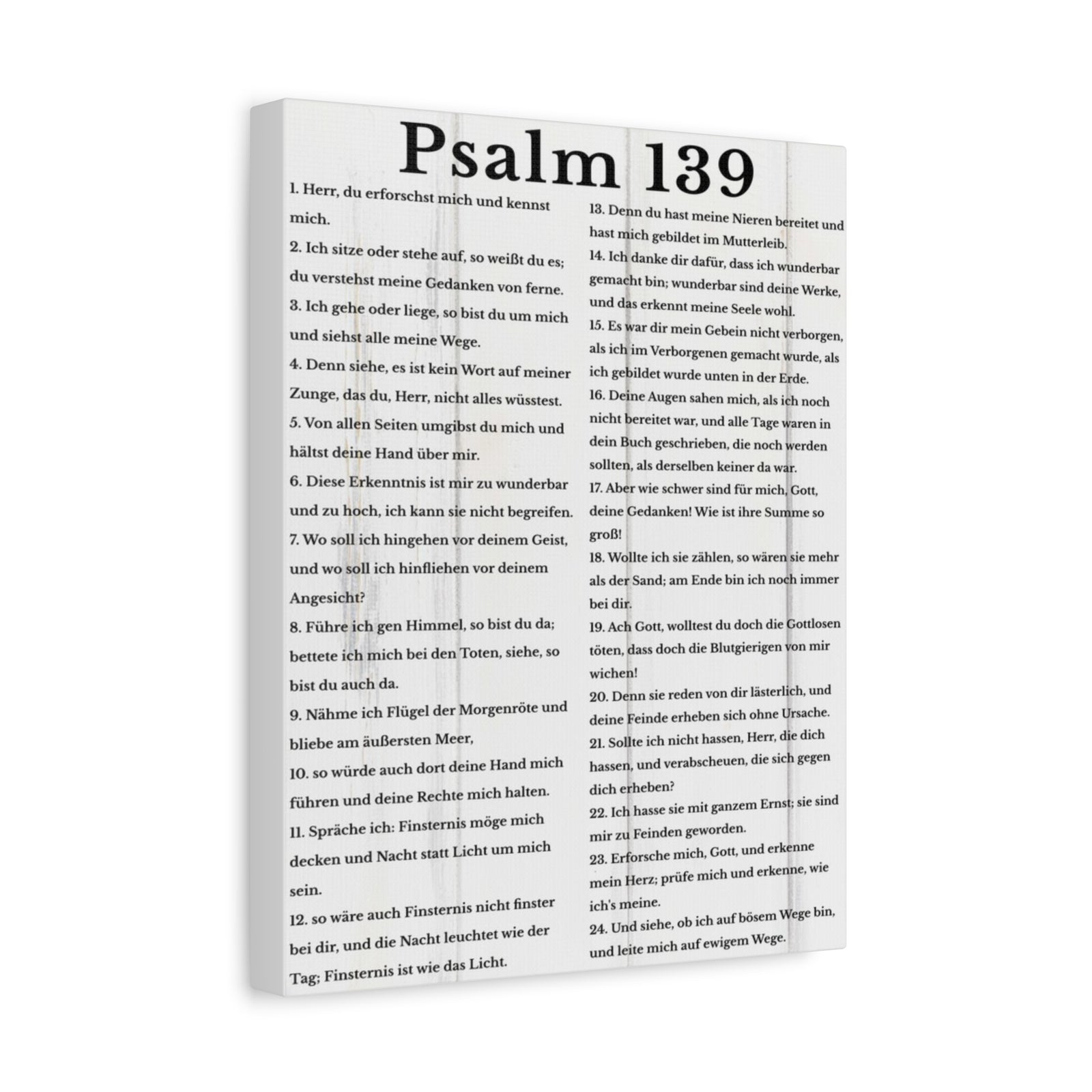 Scripture Walls Psalm 139 German White Bible Verse Canvas Christian Wall Art Ready to Hang Unframed-Express Your Love Gifts