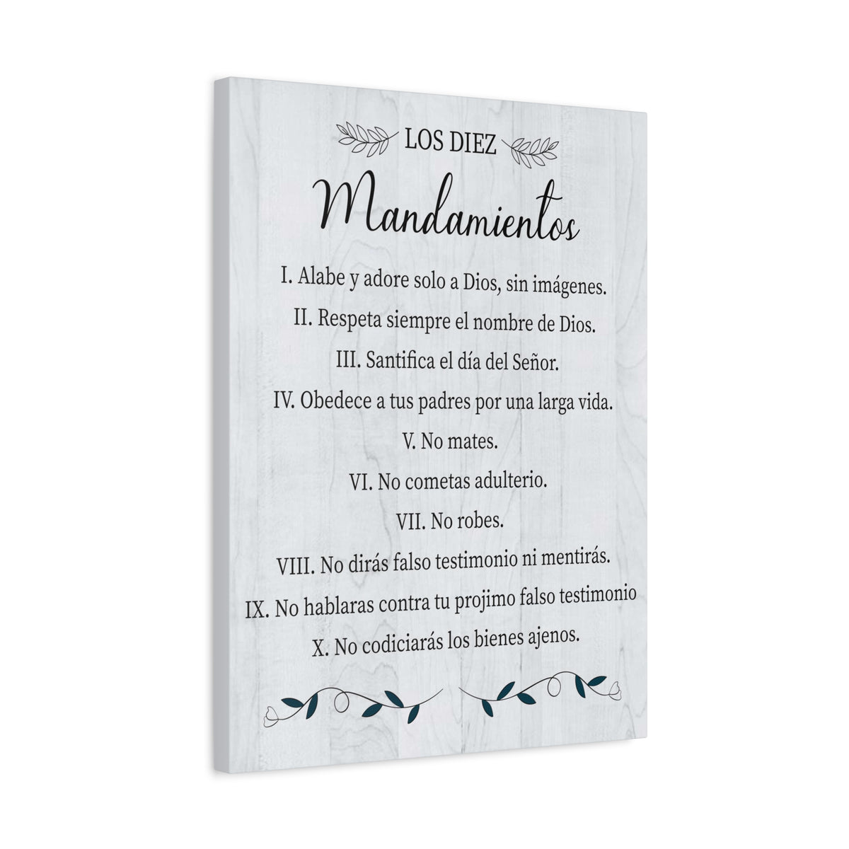 Los Diez Mandamientos 10 Commandments Exodus 20:2-17 Spanish Portrait Christian Wall Art Bible Verse Print Ready to Hang-Express Your Love Gifts