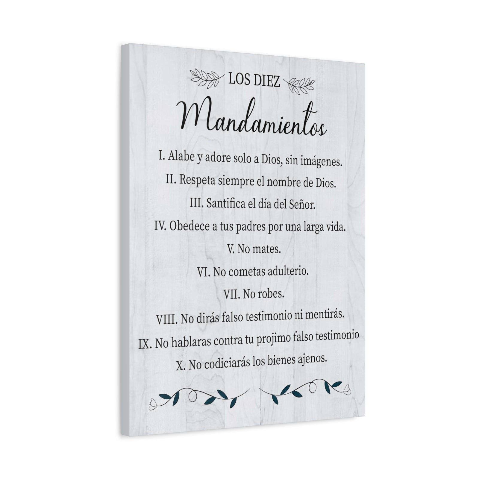 Los Diez Mandamientos 10 Commandments Exodus 20:2-17 Spanish Portrait Christian Wall Art Bible Verse Print Ready to Hang-Express Your Love Gifts