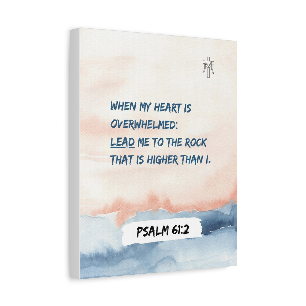 Scripture Walls Psalm 61:2 Lead Me to the Rock Bible Verse Canvas Christian Wall Art Ready to Hang Unframed-Express Your Love Gifts