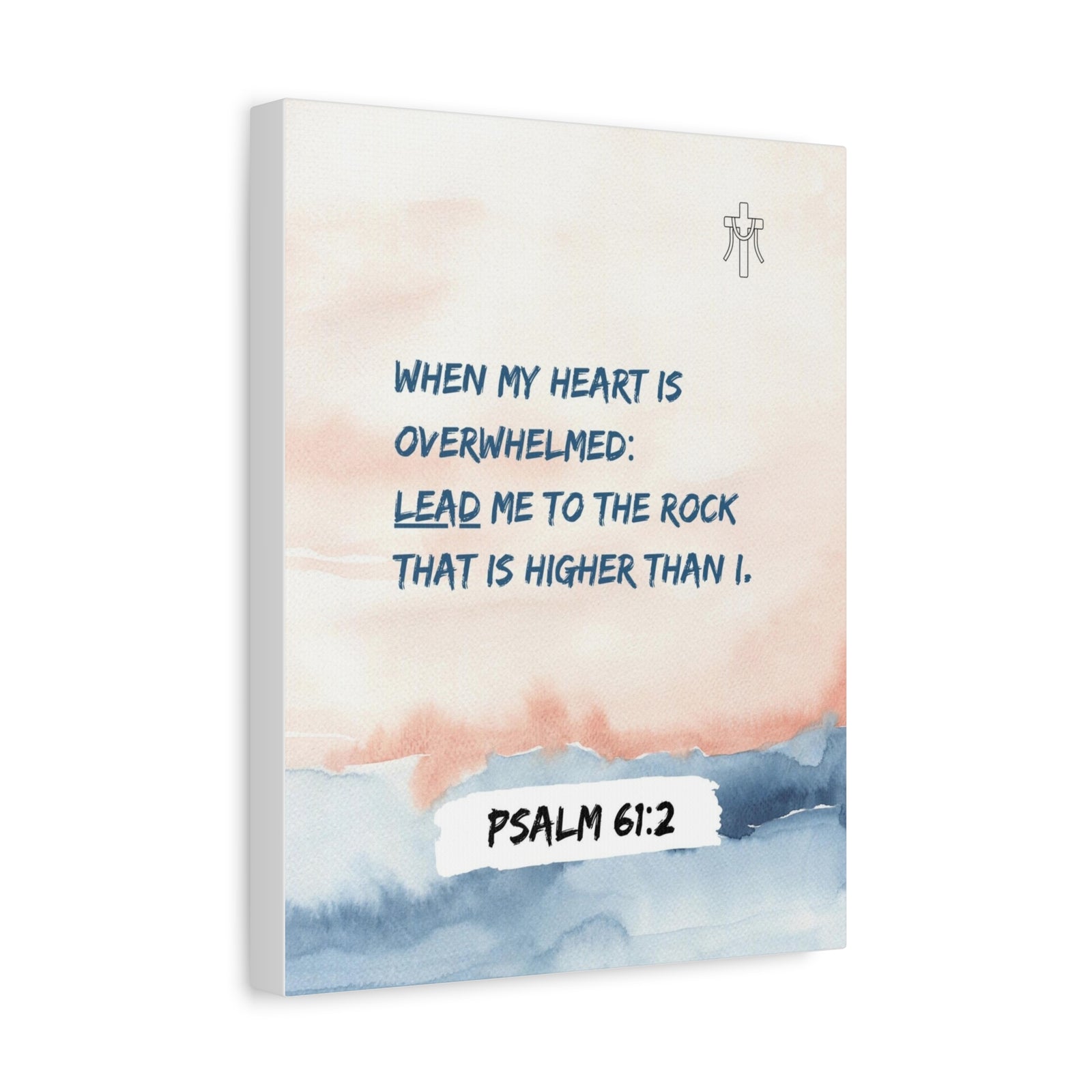Scripture Walls Psalm 61:2 Lead Me to the Rock Bible Verse Canvas Christian Wall Art Ready to Hang Unframed-Express Your Love Gifts