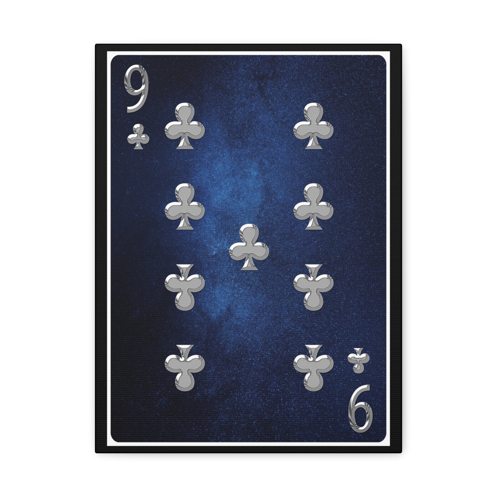 Nine Of Clubs Space Background Playing Card Canvas Wall Art for Home Decor Ready-to-Hang-Express Your Love Gifts