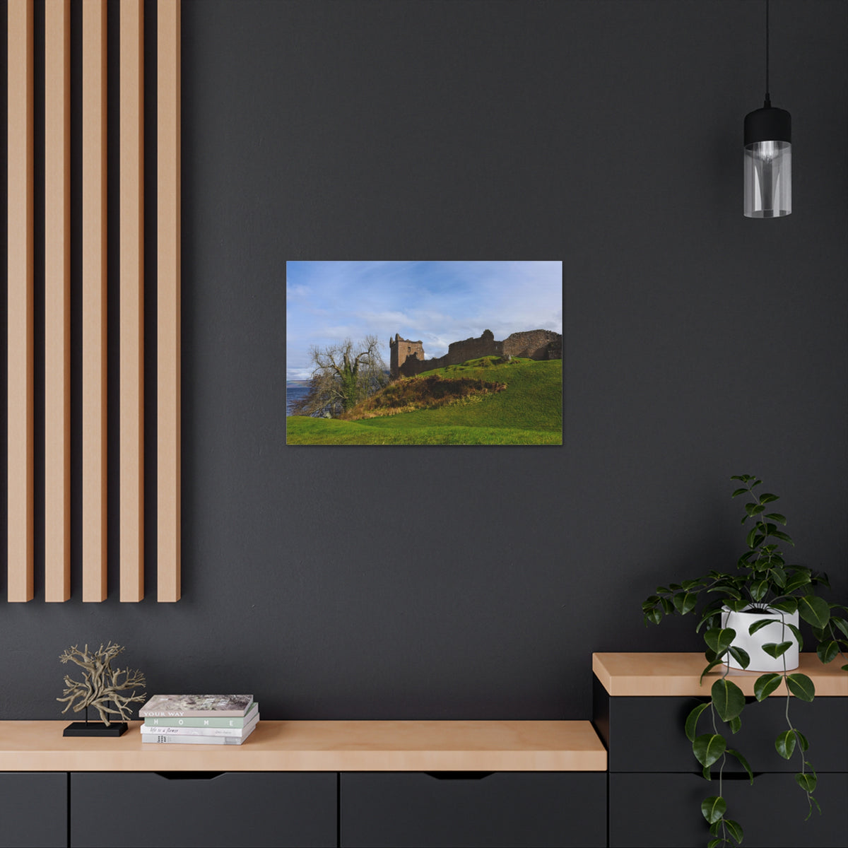 Ruins of Urquhart Scotland Nature Wilderness Photography Canvas Wall Art for Home Decor Ready-to-Hang-Express Your Love Gifts