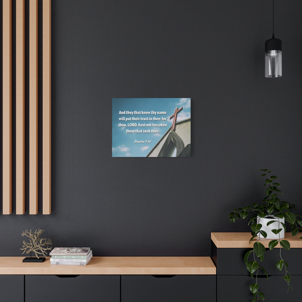 Scripture Canvas Trust In Thee Psalms 9:10 Christian Wall Art Bible Verse Print Ready to Hang-Express Your Love Gifts
