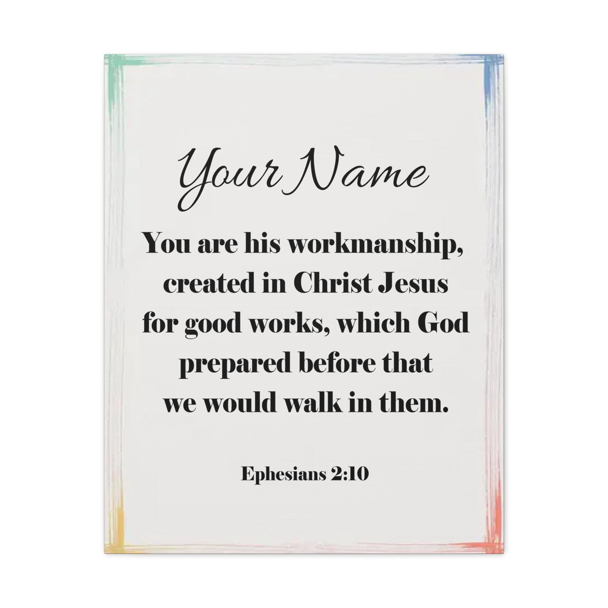 Scripture Walls Personalized Ephesians 2:10 Bible Chapter Canvas Christian Wall Art Ready to Hang-Express Your Love Gifts