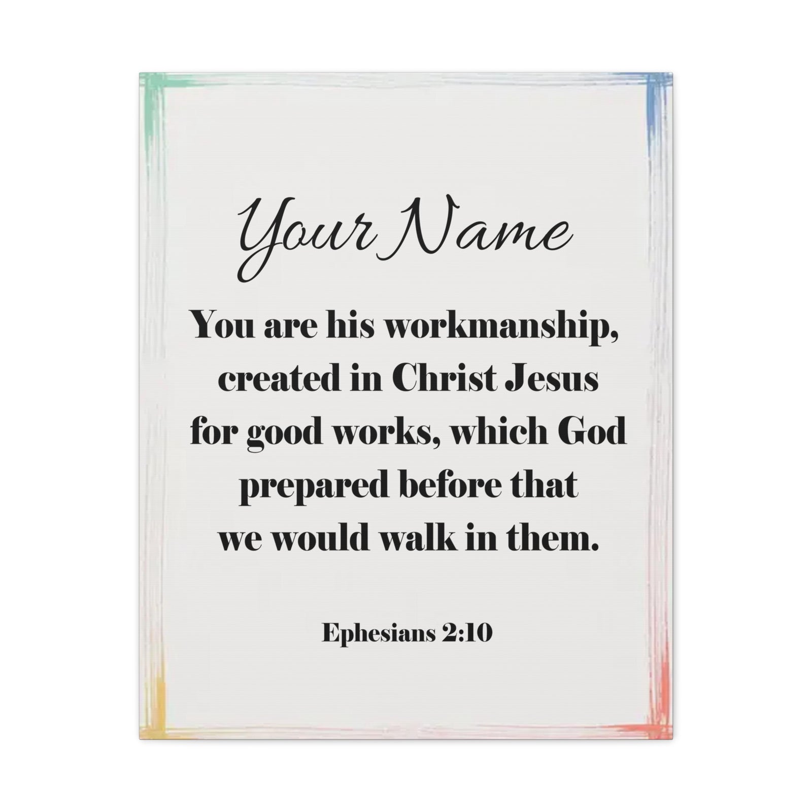 Scripture Walls Personalized Ephesians 2:10 Bible Chapter Canvas Christian Wall Art Ready to Hang-Express Your Love Gifts