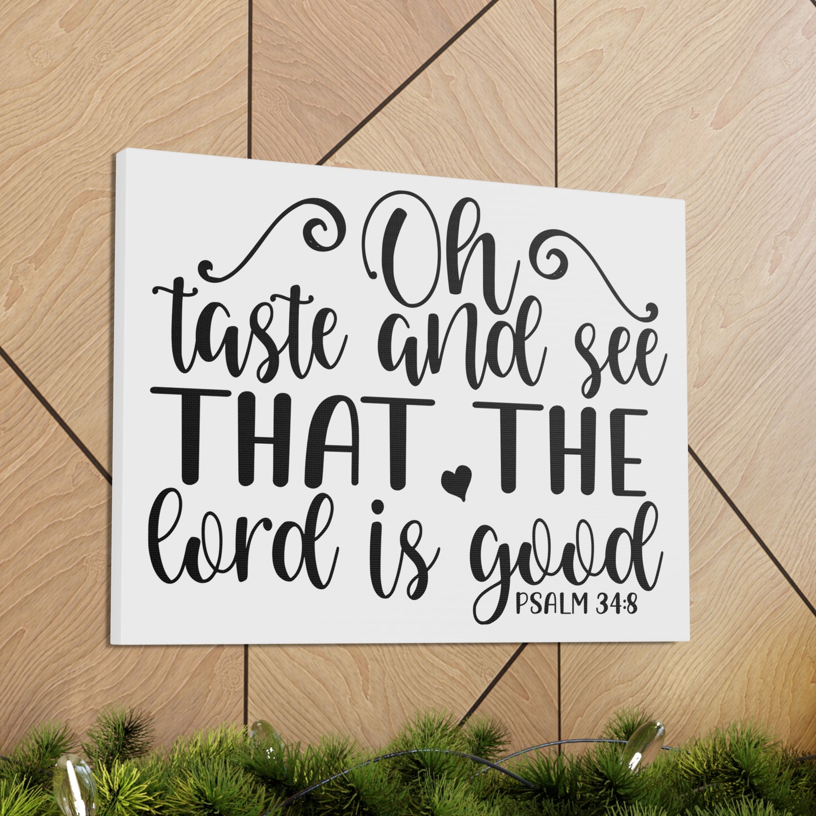 Scripture Canvas Oh Taste And See That Psalm 34:8 Christian Wall Art Bible Verse Print Ready To Hang-Express Your Love Gifts