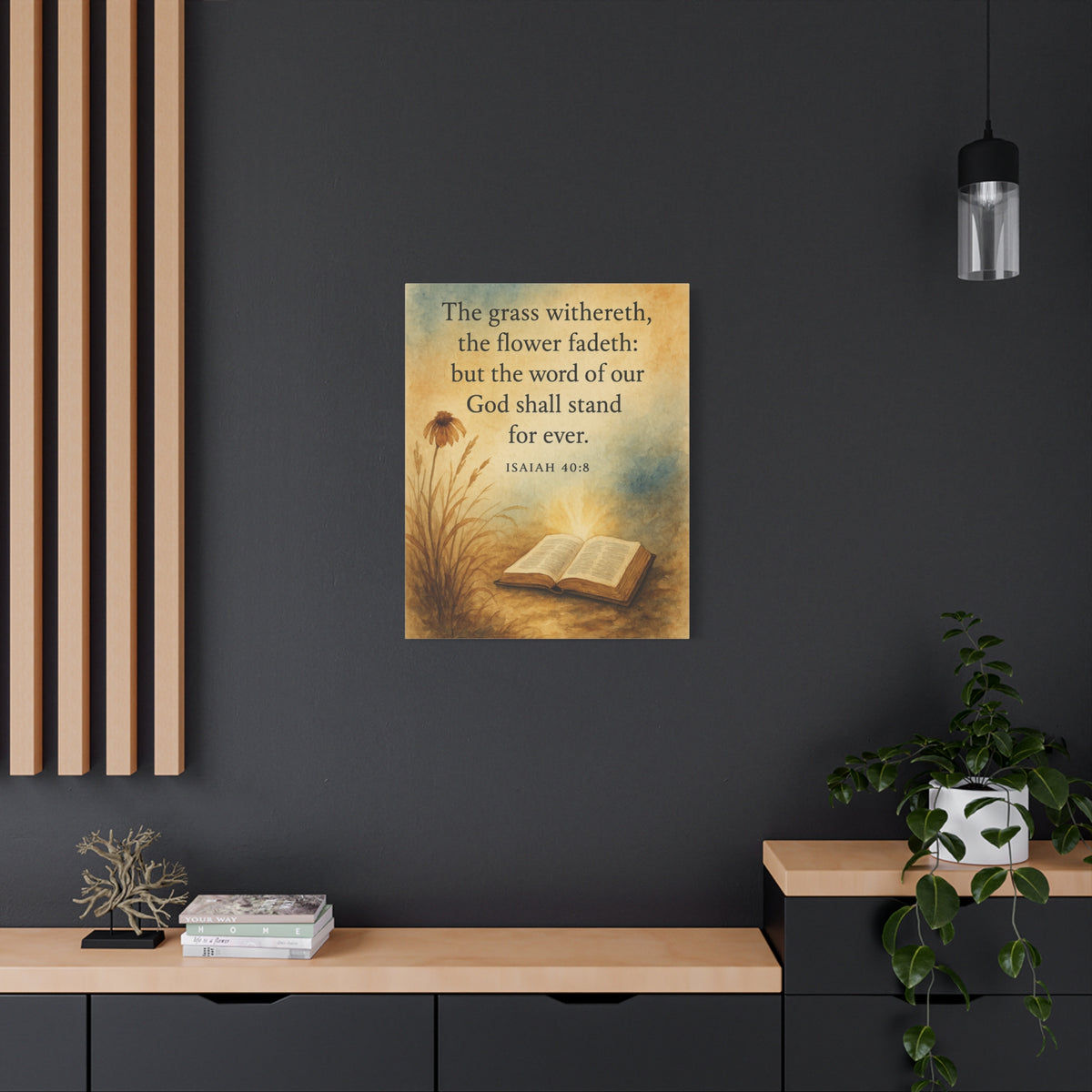 Bible Verse Canvas Isaiah 40:8 Christian Home Décor Wall Art Scripture Ready to Hang Faith Print-Express Your Love Gifts