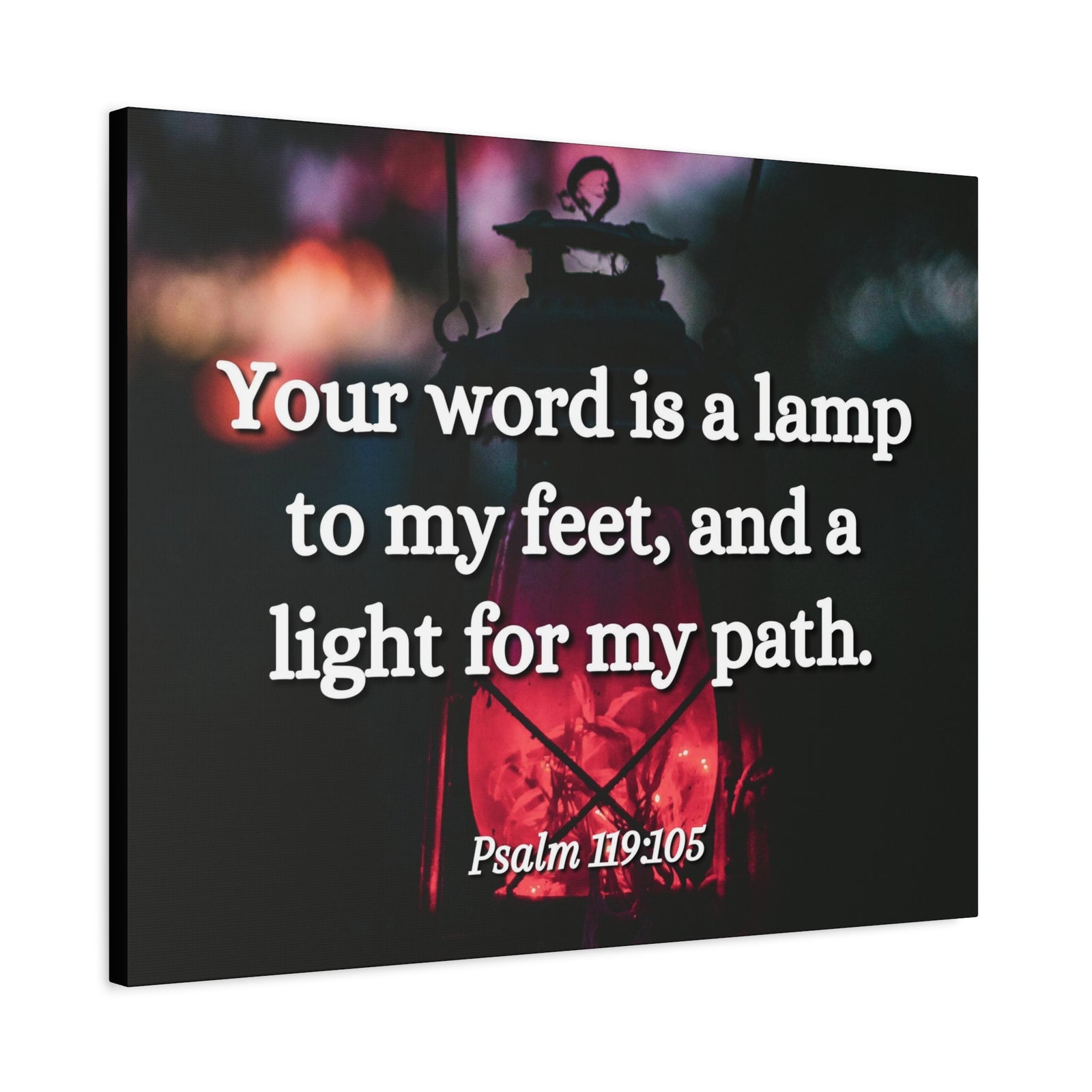 Scripture Canvas Your Words Is Lamp Psalm 119:105 Christian Wall Art Bible Verse Print Ready to Hang-Express Your Love Gifts