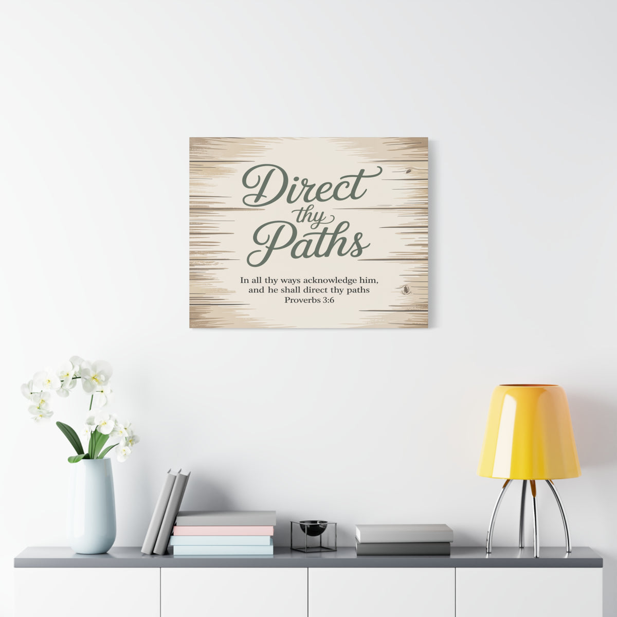 Scripture Canvas Direct Thy Paths Proverbs 3:6 Christian Wall Art Bible Verse Print Ready to Hang-Express Your Love Gifts