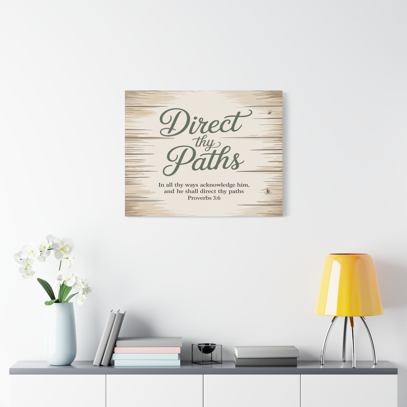 Scripture Canvas Direct Thy Paths Proverbs 3:6 Christian Wall Art Bible Verse Print Ready to Hang-Express Your Love Gifts