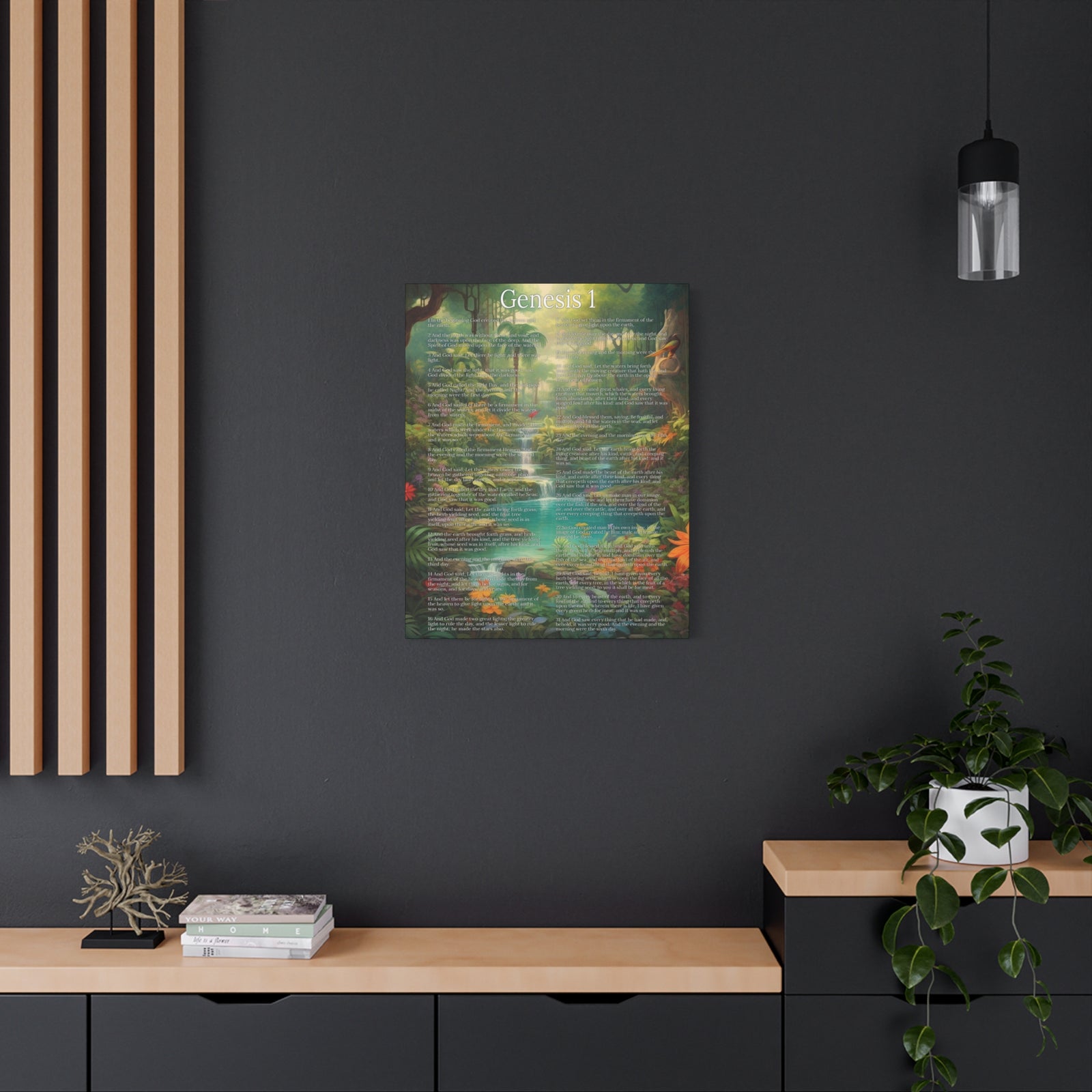 Scripture Walls Genesis 1 Chapter In the Beginning Christian Wall Art Print Ready to Hang Unframed-Express Your Love Gifts