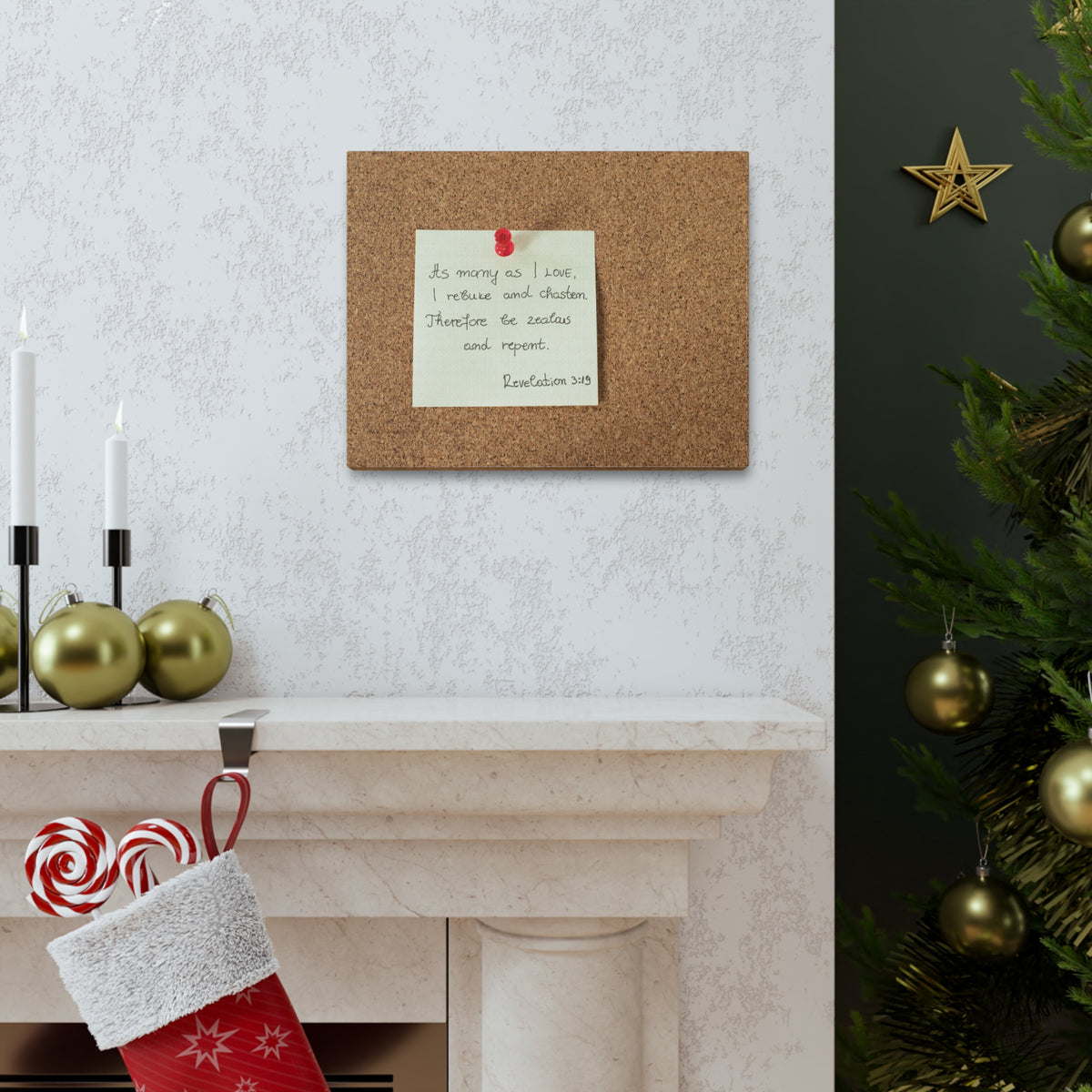 Scripture Walls Be Zealous And Repent Revelation 3:19 Bible Verse Canvas Christian Wall Art Ready to Hang-Express Your Love Gifts