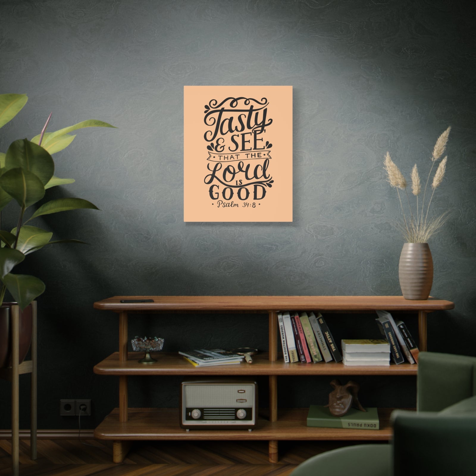 Scripture Canvas Tasty And See That Psalm 34:8 Christian Wall Art Bible Verse Print Ready To Hang-Express Your Love Gifts