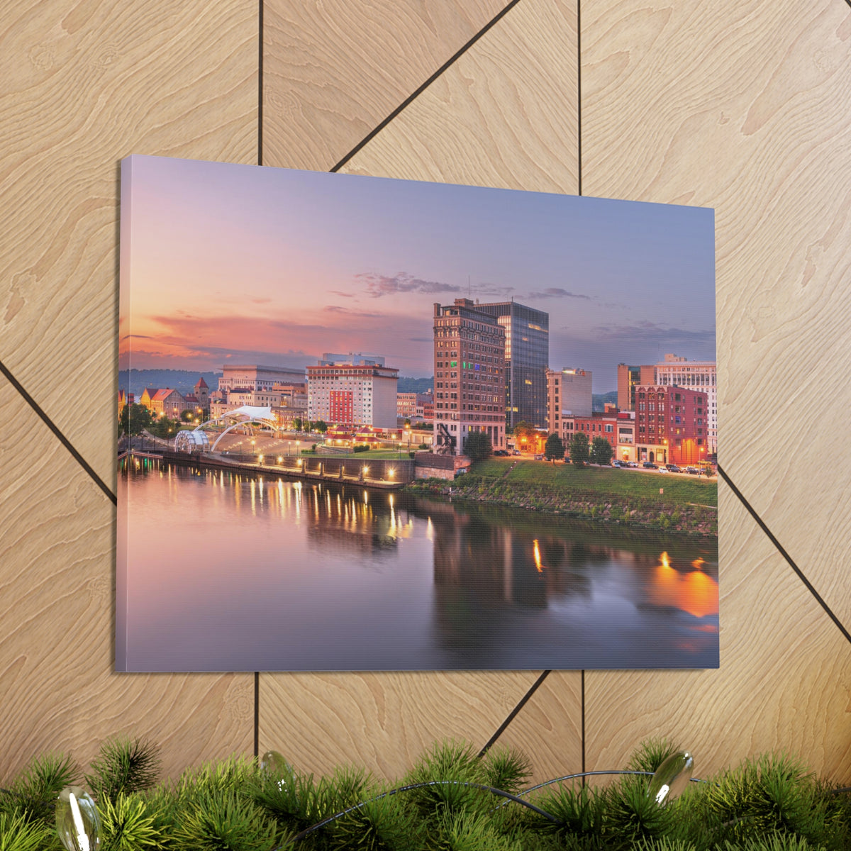 Charleston Night Skyline Canvas Artwork High-Quality Breathtaking Stunning Cityscape for Home Decor Ready to Hang-Express Your Love Gifts