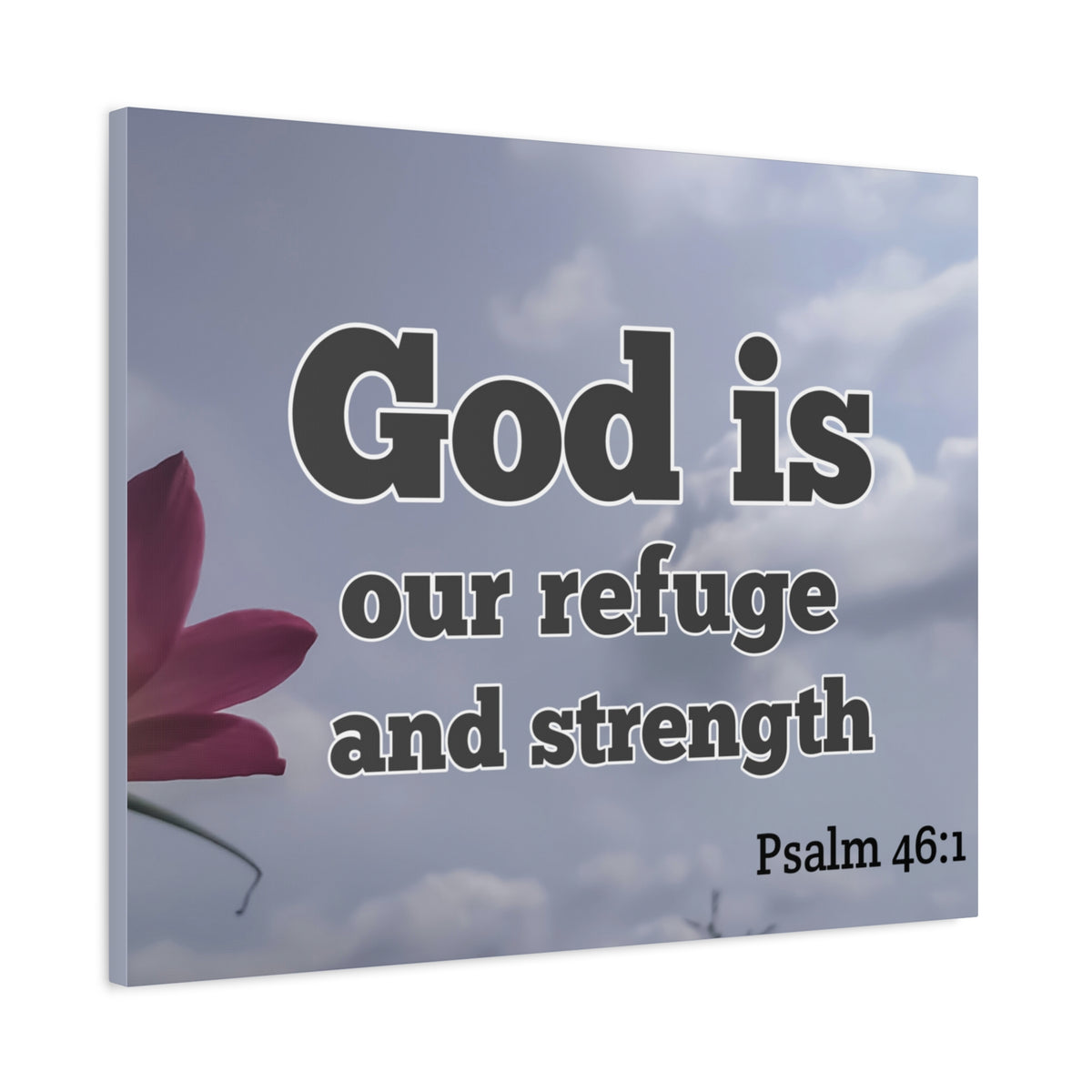 Scripture Canvas Refuge And Strength Psalm 46:1 Christian Wall Art Bible Verse Print Ready to Hang-Express Your Love Gifts