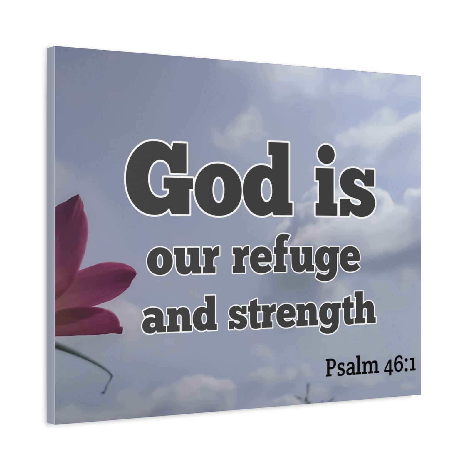 Scripture Canvas Refuge And Strength Psalm 46:1 Christian Wall Art Bible Verse Print Ready to Hang-Express Your Love Gifts