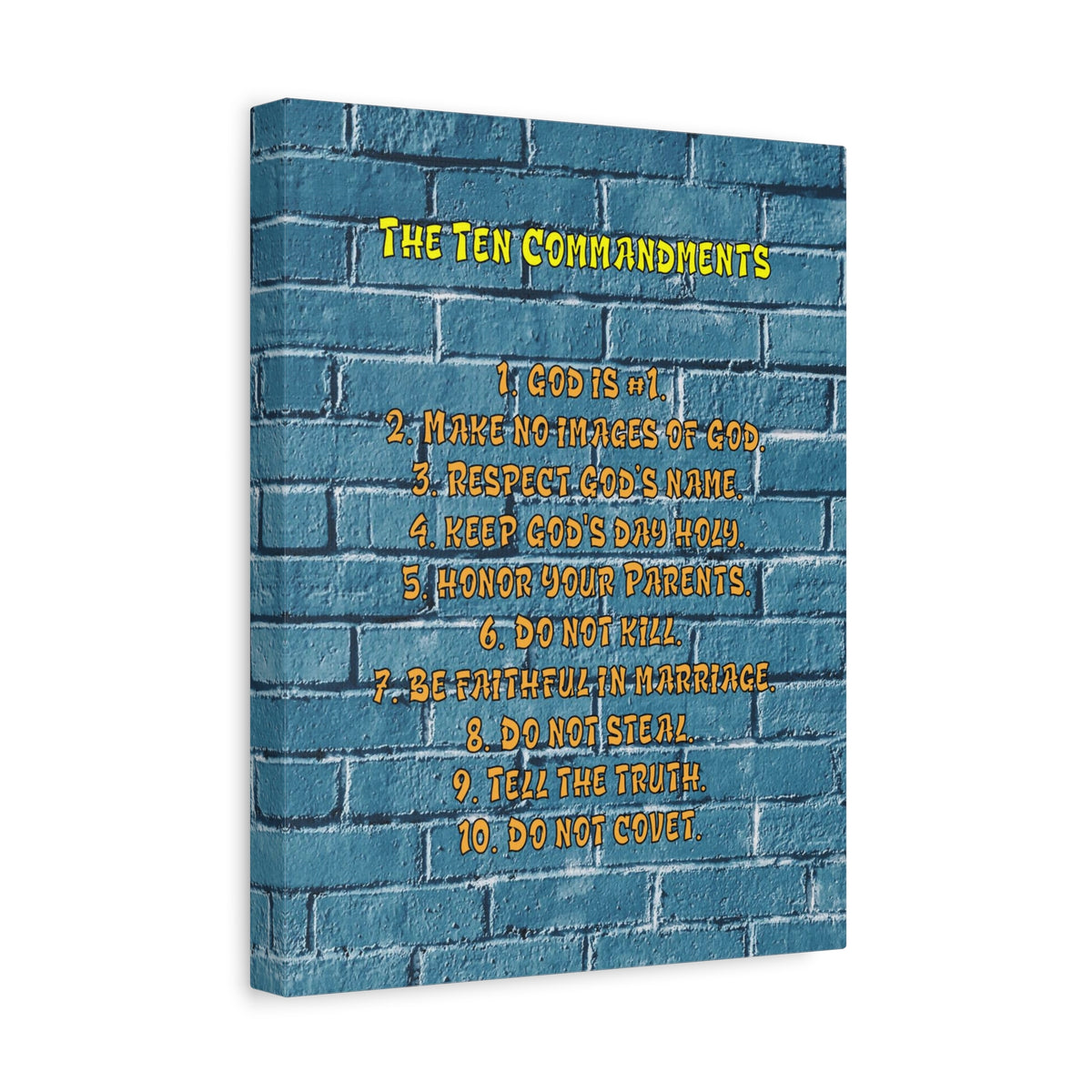 Scripture Canvas 10 Commandments For Kids Brick Wall Christian Wall Art Print Ready to Hang-Express Your Love Gifts