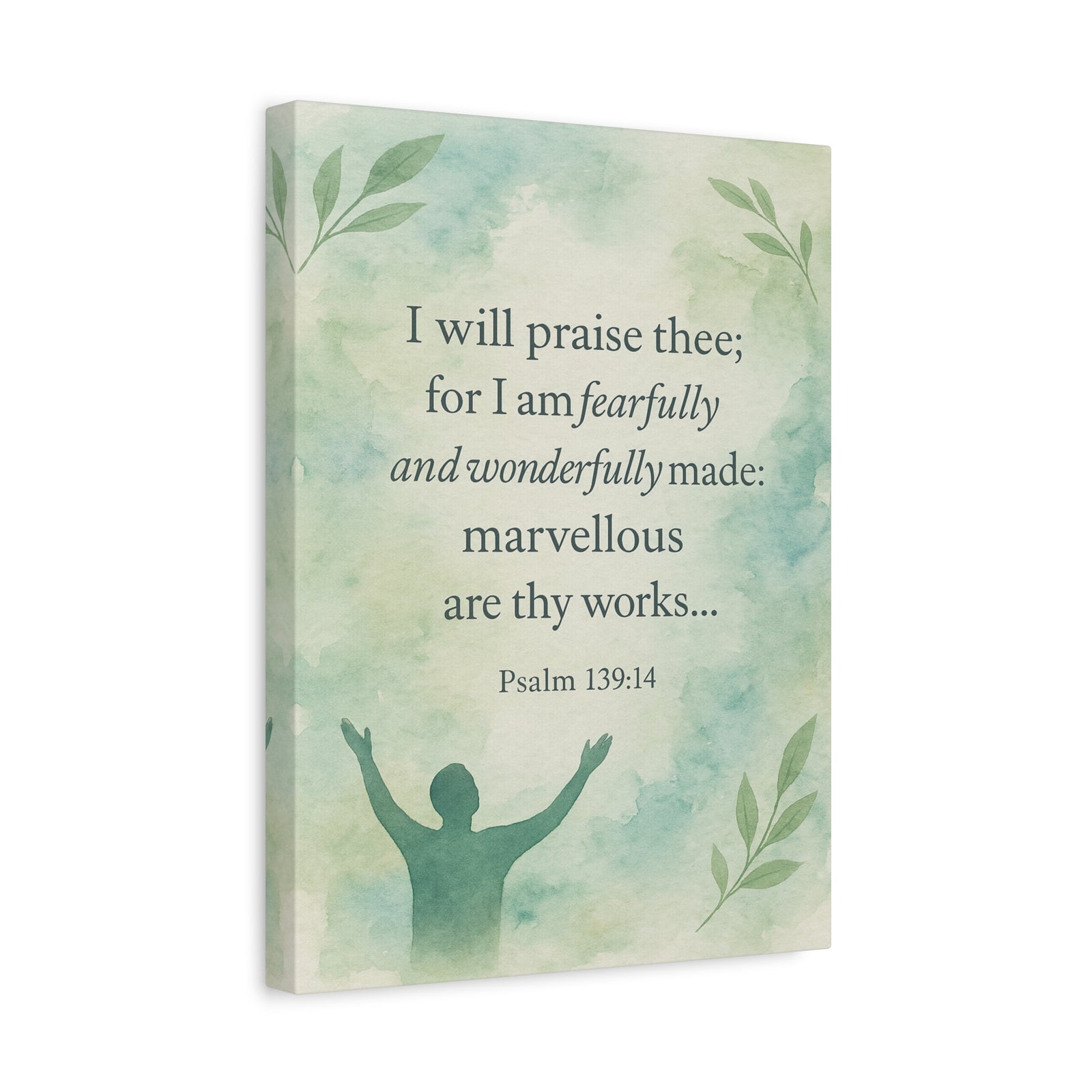 Bible Verse Canvas Psalm 139:14 Christian Home Décor Wall Art Scripture Ready to Hang Faith Print-Express Your Love Gifts