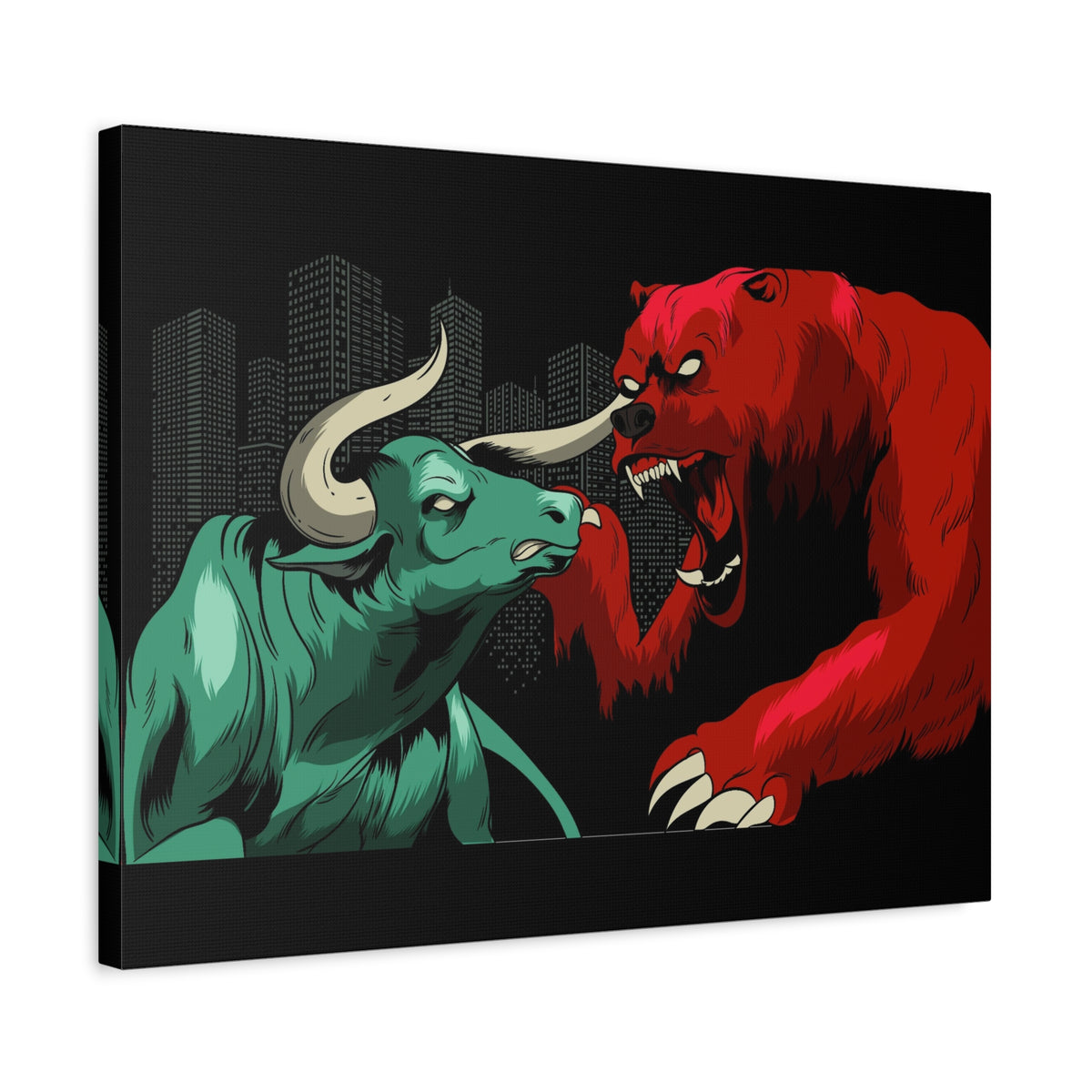 Copy of Stock Market Wall Art Bull vs Bear Battling for Wealth Wall Street Trading Art Canvas-Express Your Love Gifts
