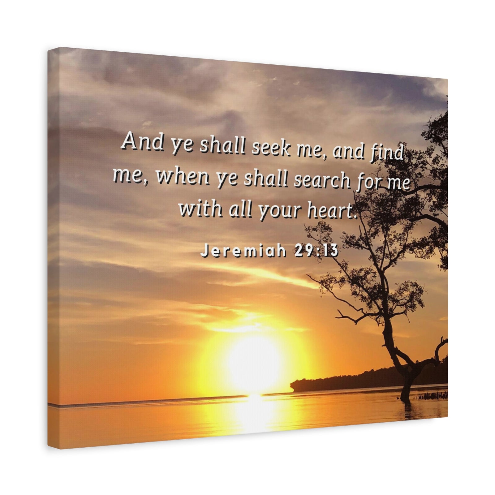Scripture Walls All Your Heart Jeremiah 29:13 Bible Verse Canvas Christian Wall Art Ready to Hang-Express Your Love Gifts