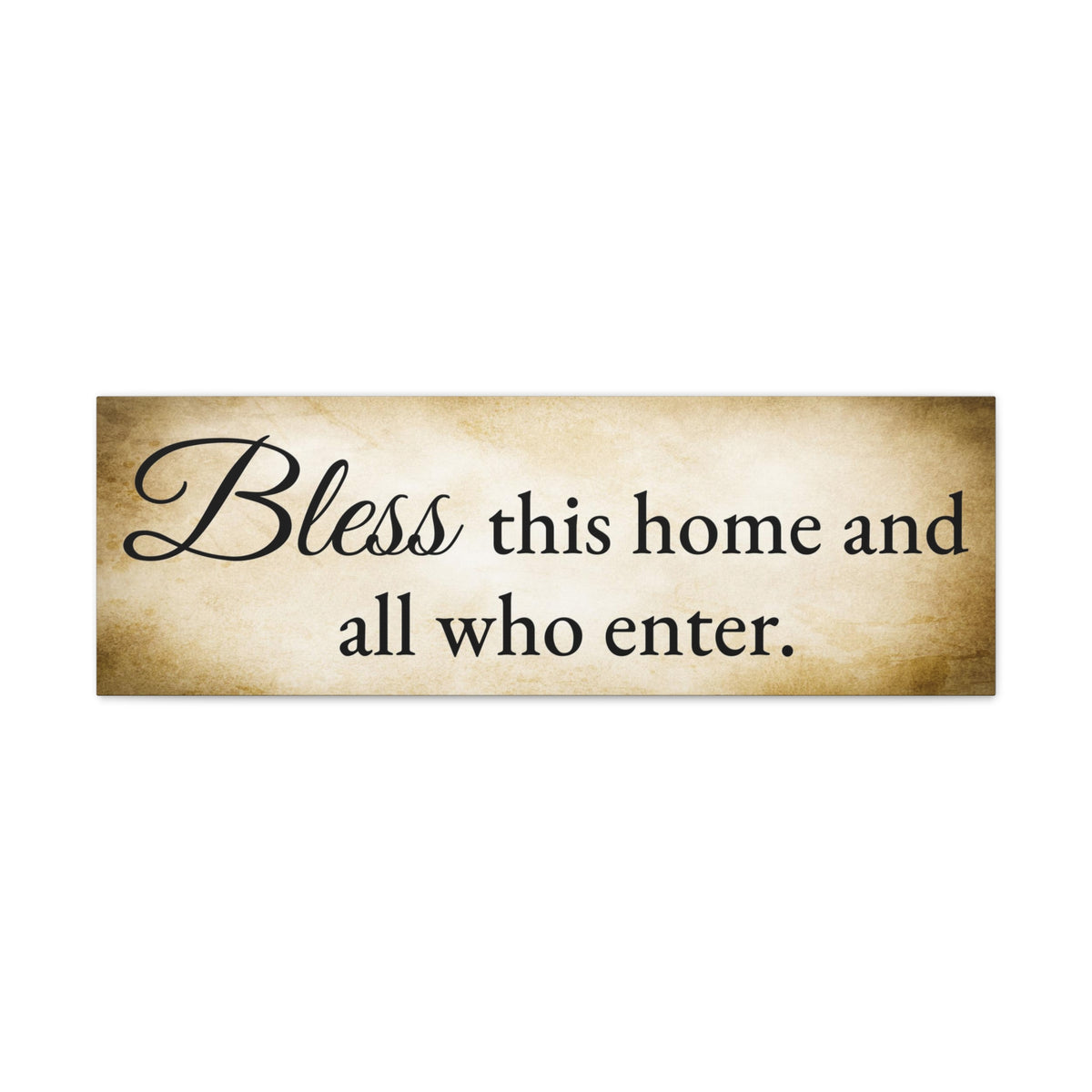 Scripture Walls Bless This Home Luke 10:5 Gold Bible Verse Canvas Christian Wall Art Ready to Hang Unframed-Express Your Love Gifts