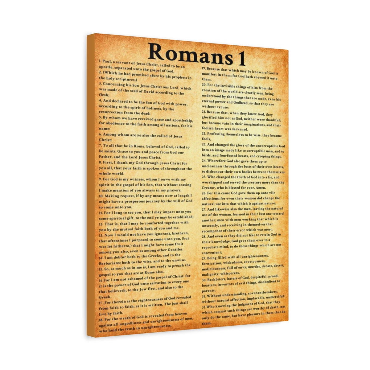 Scripture Walls Romans 1 Gold Bible Verse Canvas Christian Wall Art Ready to Hang Unframed-Express Your Love Gifts