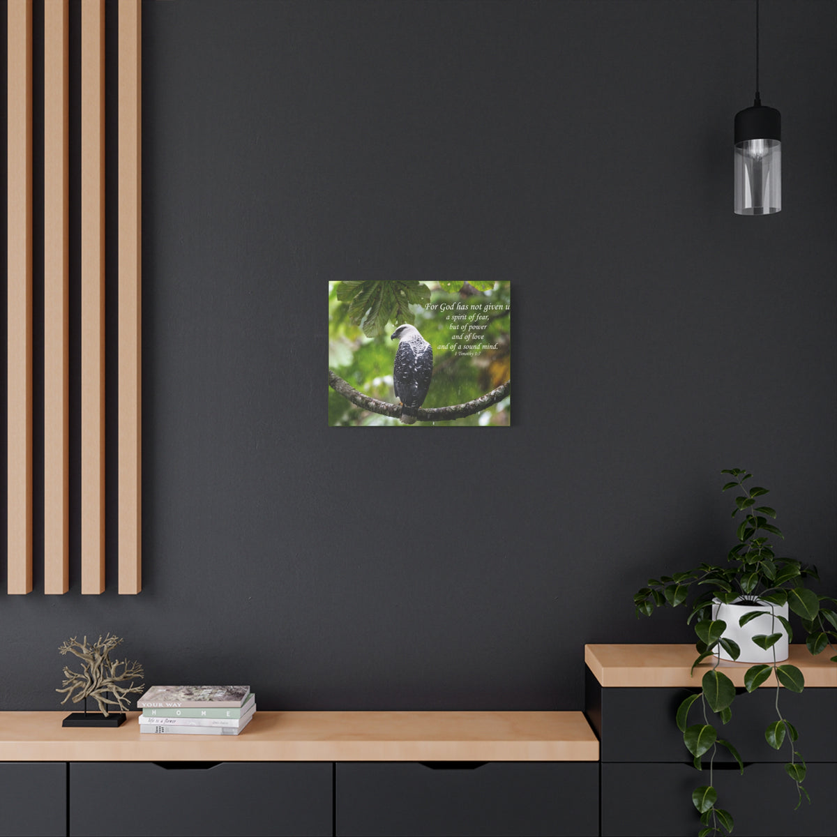 Scripture Canvas A Sound Mind 1 Timothy 1:7 Christian Wall Art Bible Verse Print Ready to Hang-Express Your Love Gifts