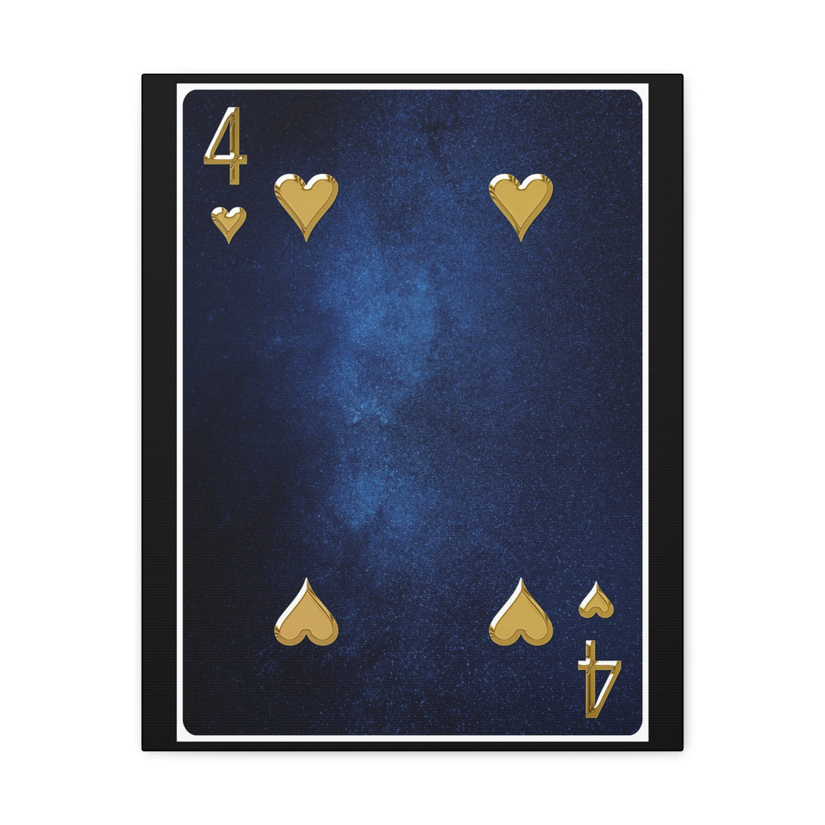 Four Of Hearts Space Background Playing Card Canvas Wall Art for Home Decor Ready-to-Hang-Express Your Love Gifts