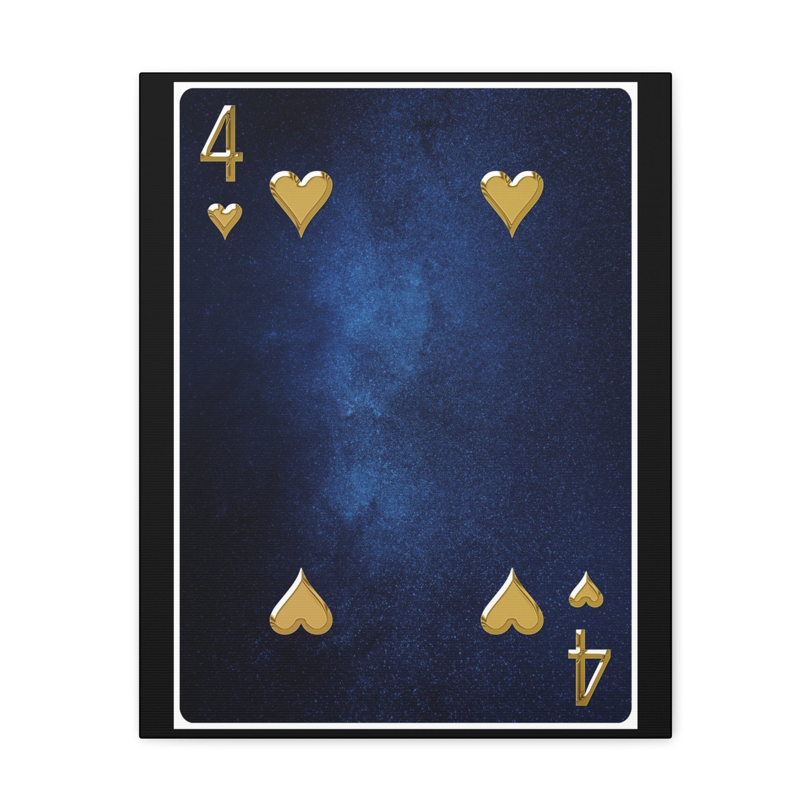 Four Of Hearts Space Background Playing Card Canvas Wall Art for Home Decor Ready-to-Hang-Express Your Love Gifts