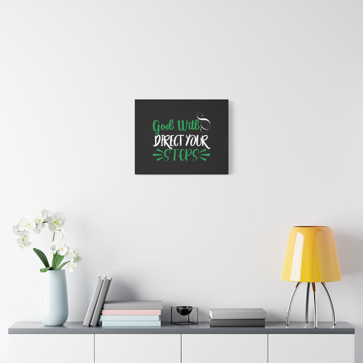 Scripture Canvas God Will Direct Your Steps Psalm 32:8 Christian Wall Art Bible Verse Print Ready to Hang-Express Your Love Gifts
