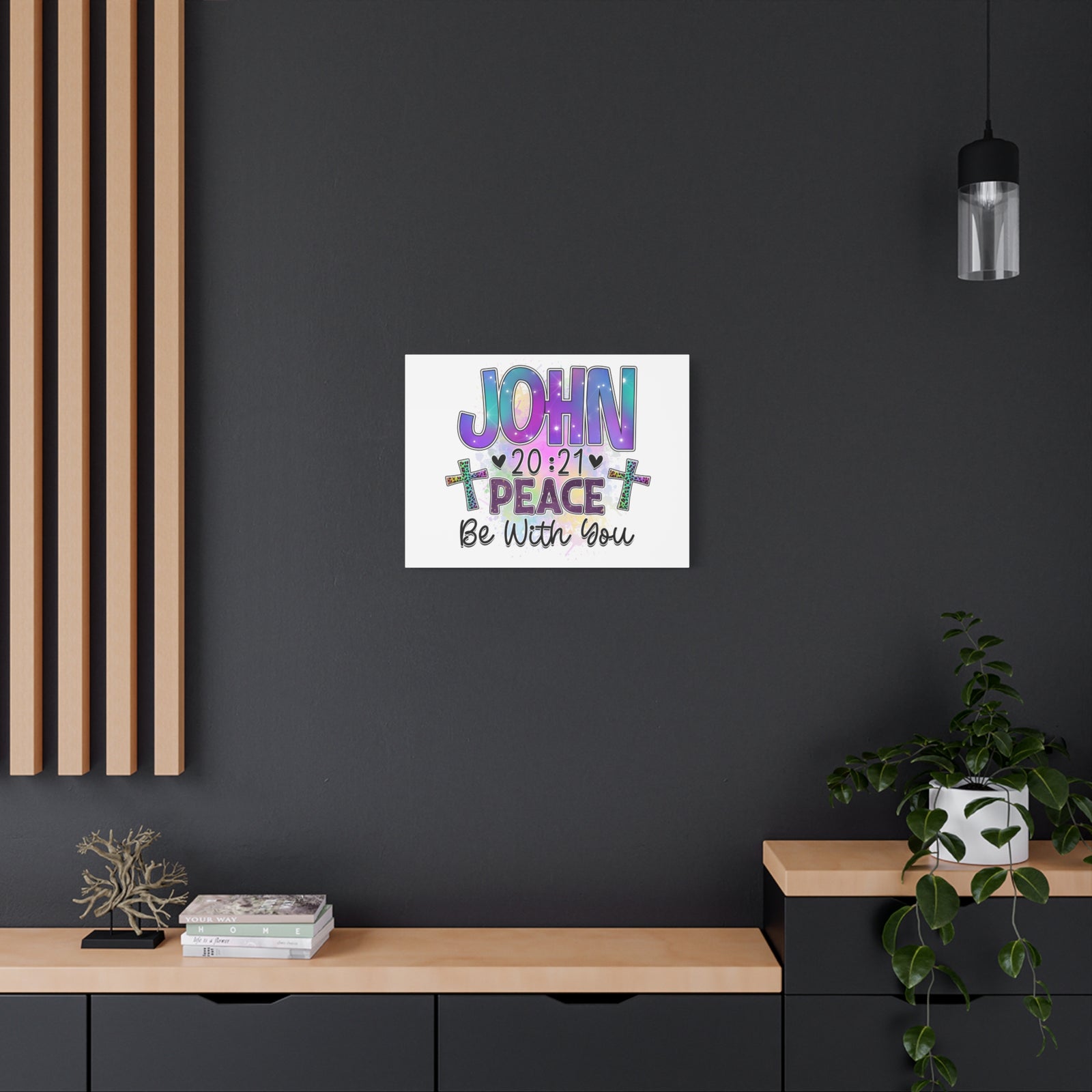 Scripture Walls John 20:21 Peace Be With You Bible Verse Canvas Christian Wall Art Ready to Hang Unframed-Express Your Love Gifts