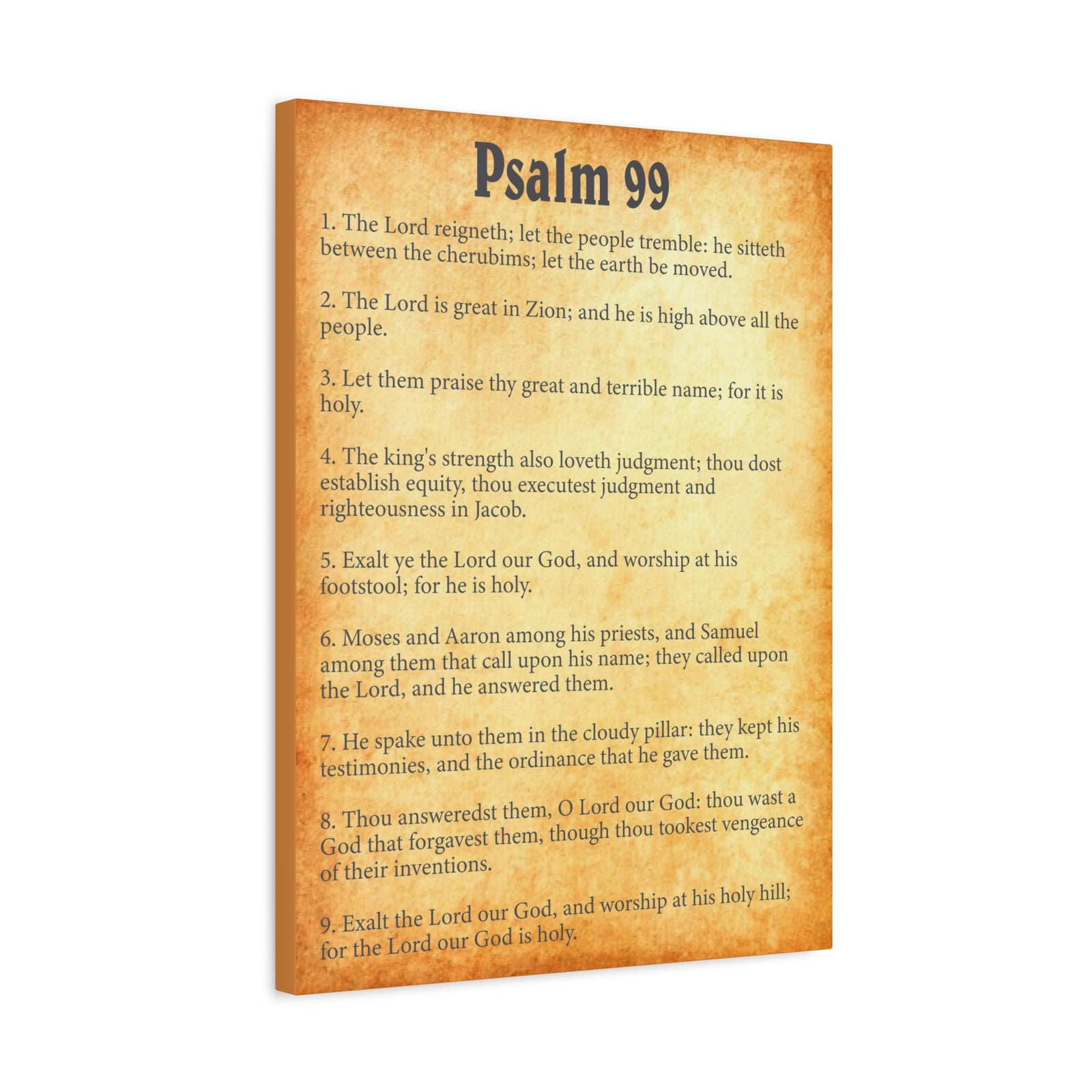 Scripture Walls Psalm 99 Gold Bible Chapter Canvas Christian Wall Art Ready to Hang-Express Your Love Gifts
