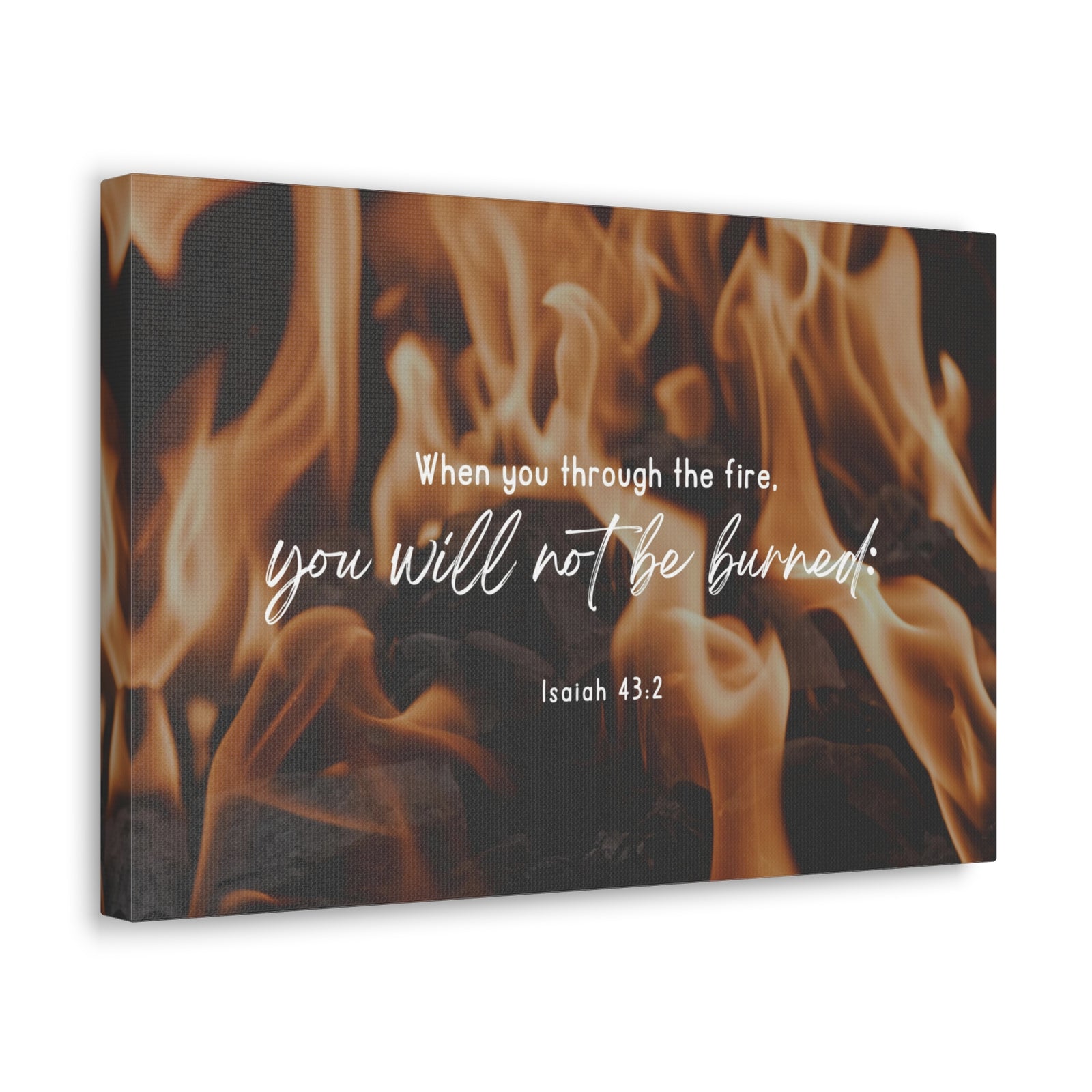 10 Scripture Walls Not Be Burned Isaiah 43:2 Bible Verse Canvas Christian Wall Art Ready to Hang-Express Your Love Gifts