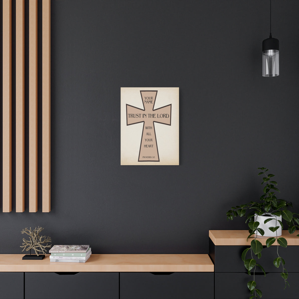 Proverbs 3:5 Trust in The Lord Cross Canvas Gallery Wraps-Express Your Love Gifts