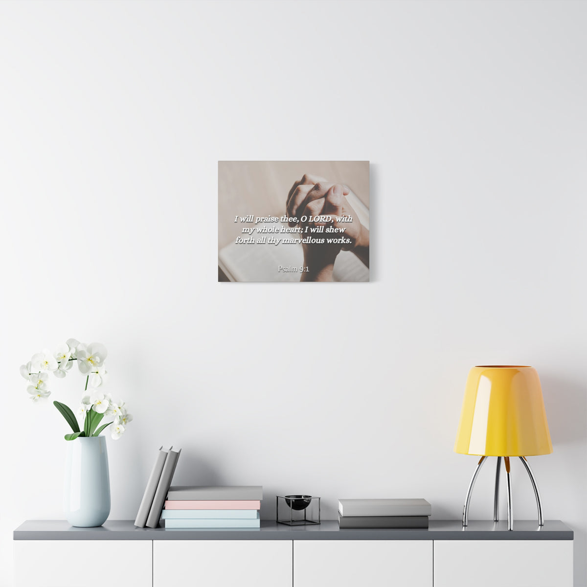 Scripture Canvas Marvelous Works Psalms 9:1 Christian Wall Art Bible Verse Print Ready to Hang-Express Your Love Gifts