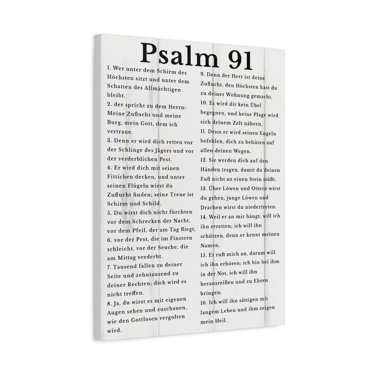 Scripture Walls Psalm 91 German White Bible Verse Canvas Christian Wall Art Ready to Hang Unframed-Express Your Love Gifts